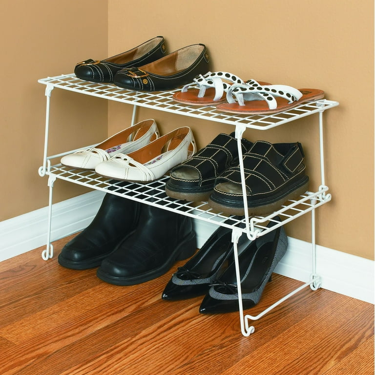 Closetmaid Stack and Hang Vinyl Coated Wire Organizing Shelf White