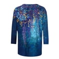 thumbnail image 5 of Levmjia Womens Tops Vintage Boho Floral Printed 3/4 Sleeve T Shirt Loose Casual Round Neck Blouse Pullover Polyester Comfortable All Season, 5 of 7