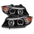 thumbnail image 2 of ACANII - For [Halogen Model] 2006-2008 BMW E90 3-Series Sedan LED Halo Black Projector Headlights Headlamps Assembly, 2 of 4