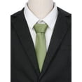 thumbnail image 4 of INSPIRE CHIC Men's Neckties Solid Color Classic Textured Ties for Formal Wedding One Size Olive Green, 4 of 4