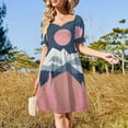 thumbnail image 2 of Mountain Forest Sunset Art Print Short Sleeve Dress Clothes Women's Summer Dress Elegant Dress Daily Dresses For Woman, 2 of 9