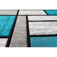 thumbnail image 6 of Premium 3D Hand Carved Thick Modern Contemporary Abstract Rug Design 3995 Turquoise Grey 6'6''x6'6'' Round, 6 of 12