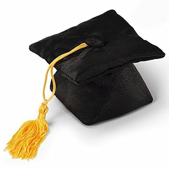 Gund Satin Graduation Cap Plush Beanbag, Black 3"