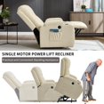 thumbnail image 4 of Power Lift Recliner Chair with Heat and Massage, Lift Chairs for Standing Assistance, 2 Cup Holders, 4 Pockets, USB Charge Port, Breathable Leather, 4 of 6