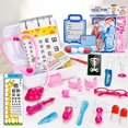 thumbnail image 2 of KAIYANG YQ4777-85 Juego de juguetes médicos de simulación de doctor, juguete de simulación portátil para niños, azul, rosa y multicolor, 2 of 5