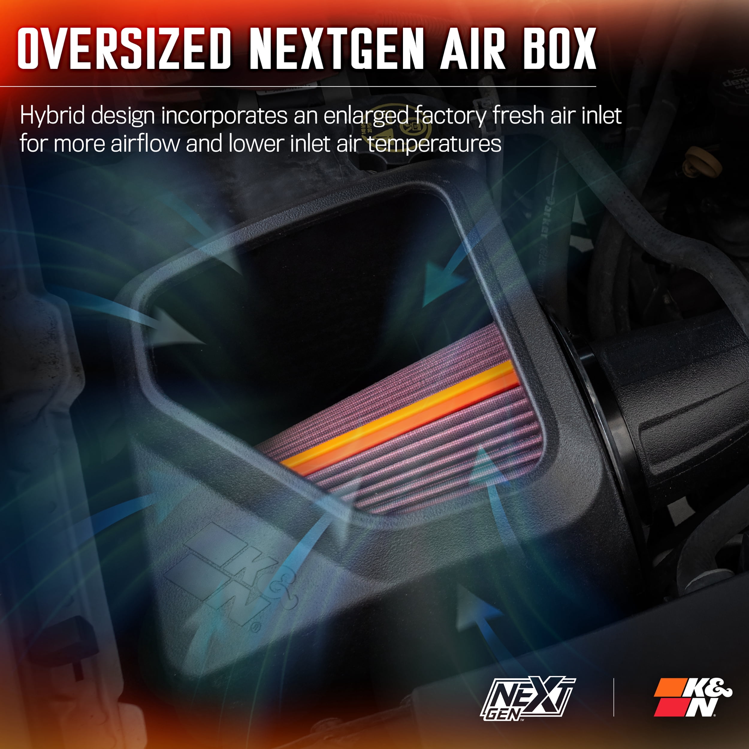 K&N Performance NextGen Cold Air Intake System: Easy Installation, Engineered to Maximize Airflow, Boost Horsepower & Torque, 50-3070