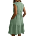 thumbnail image 6 of Summer Dresses for Women Casual V Neck Sleeveless A Line Midi Dress Solid Color Flowy Vacation Sundress S-2XL, 6 of 8