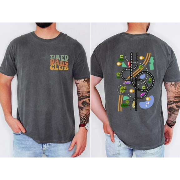 Tired Dads Club Shirt, Cute Tired Dads Club Shirt, Play Cars On Dad's Back, Mat Road Car Race Track Shirt, Father's Day Gift
