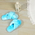 thumbnail image 3 of FUPPIA Girls Slippers Girls Cross Band House Slippers ​Tie Dye Plush Open Toe Bedroom Shoes Blue Little Kid 13, 3 of 6