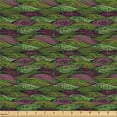 thumbnail image 2 of Ambesonne Leafy Pattern Fabric by the Yard Upholstery, Leaves Motif Pattern, 1 Yard, Pale Olive Green Plum, 2 of 5
