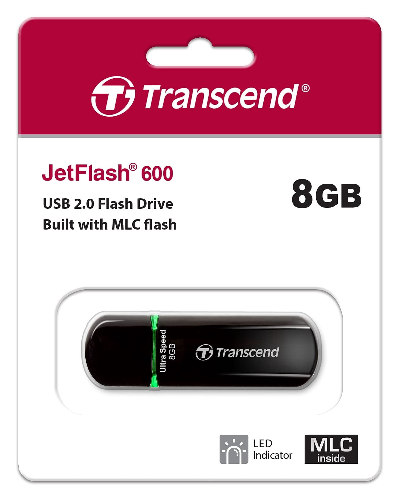 Transcend 4GB JetFlash 600 USB2.0 Flash Drive - 4 GB - USB 2.0 - Black