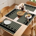 thumbnail image 5 of Sage Green Black Plaid Placemats Set of 8 Vintage Star Buffalo Check Rustic Place Mats Indoor Wipeable Table Mats Washable Cloth Dining Table Placemats for Kitchen Holiday Party Home Decor 13x19 Inch, 5 of 9