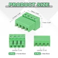 thumbnail image 2 of Uxcell Pluggable PCB Terminal Block Connectors, 5 Set 4 Pin 3.81mm/0.15" Pitch Screw Terminal Block Connector for 28-16AWG Panel Mount Electronic Projects(Green, 16x21.5x11mm), 2 of 6