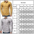 thumbnail image 3 of Camisas informales de manga larga a cuadros para hombre Camisas ajustadas de oficina con botones, 3 of 3