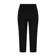 thumbnail image 5 of MLQIDK Pedal Pushers for Women Yoga Capri Pants Knee Length Trendy Summer High Waisted Knee Length Leggings Dressy Casual Yoga Capris with Pockets Black M, 5 of 6