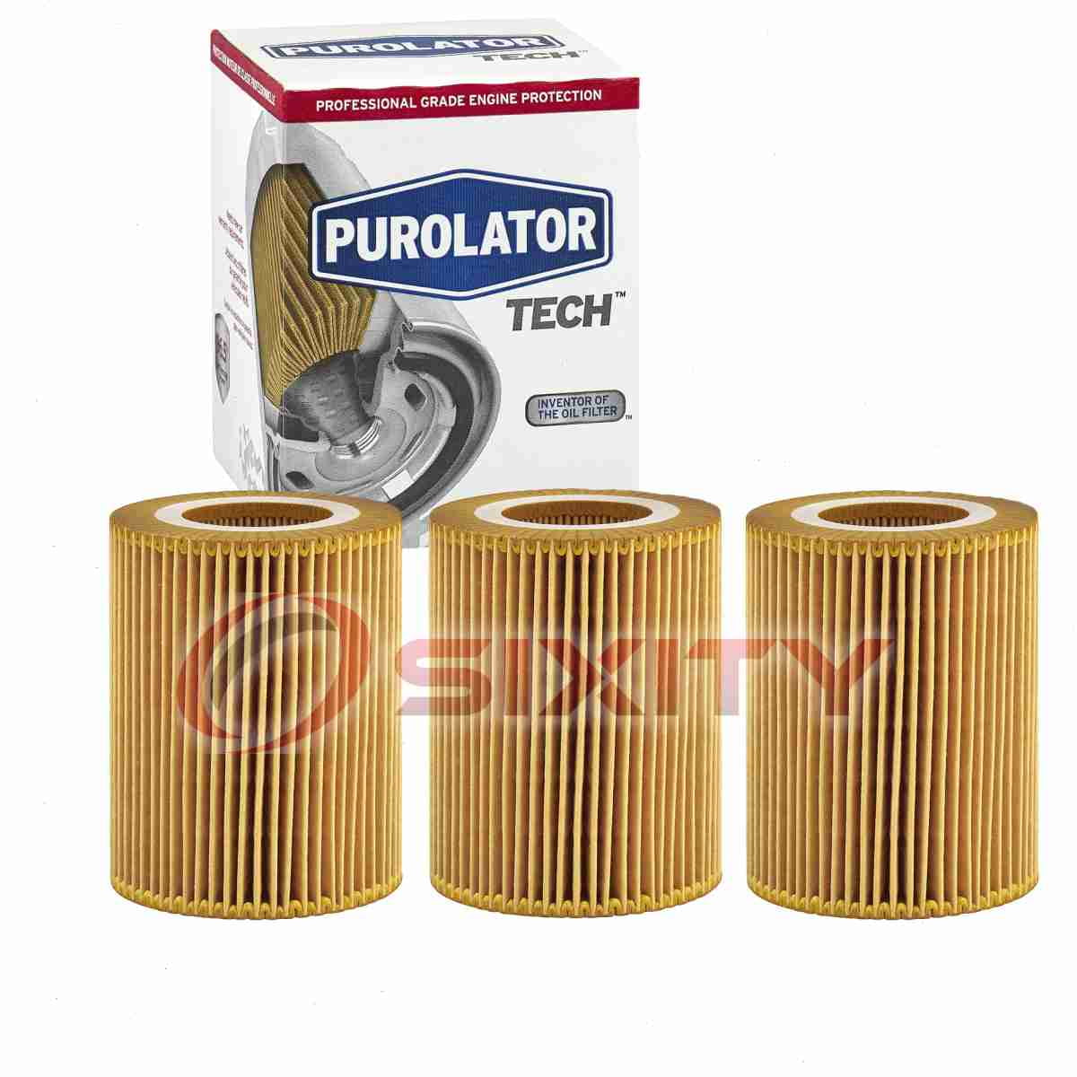 3 pc Purolator TECH TL25692 Engine Oil Filters for 27806 3075001-3 57806 61857806 7806 84806 CF5692 CF627 CH10415 COC10415 G7806 HU 925/4 y LF627 LR001419 M5692 M842 MGL57806 OE 662/2 P842 PG5692
