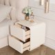 thumbnail image 4 of Mesita de noche de estilo moderno para dormitorio, gabinete de almacenamiento lateral de madera de Color sólido, mesita de noche de cuero, mesa auxiliar de instalación gratuita, 4 of 4
