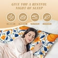 thumbnail image 4 of Body Pillow Cover, Blue Orange Pumpkin fall Body Pillow Cases with Zipper Soft Breathable Smooth Skin Friendly Long Pillow Case 20x60 inches, 1Pcs, 4 of 7