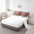 thumbnail image 5 of Manfei Southwestern Aztec Geometric 7pcs Bedding Comforter Set,Rustic Western Cattle Hide Queen Bedding Sets,Red Blue Stripe Triangle Queen Sheet Sets For Adult,Microfiber Bedroom Decor Reversible, 5 of 8