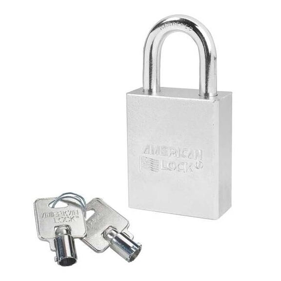 American Lock Keyed Padlock, 3/4 in,Rectangle,Silver A7200KA