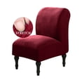 thumbnail image 1 of KBOOK Armless Accent Chair Cover Stretch Jacquard Slipper Chair Slipcover for Living Room (XL, Wine Red), 1 of 7