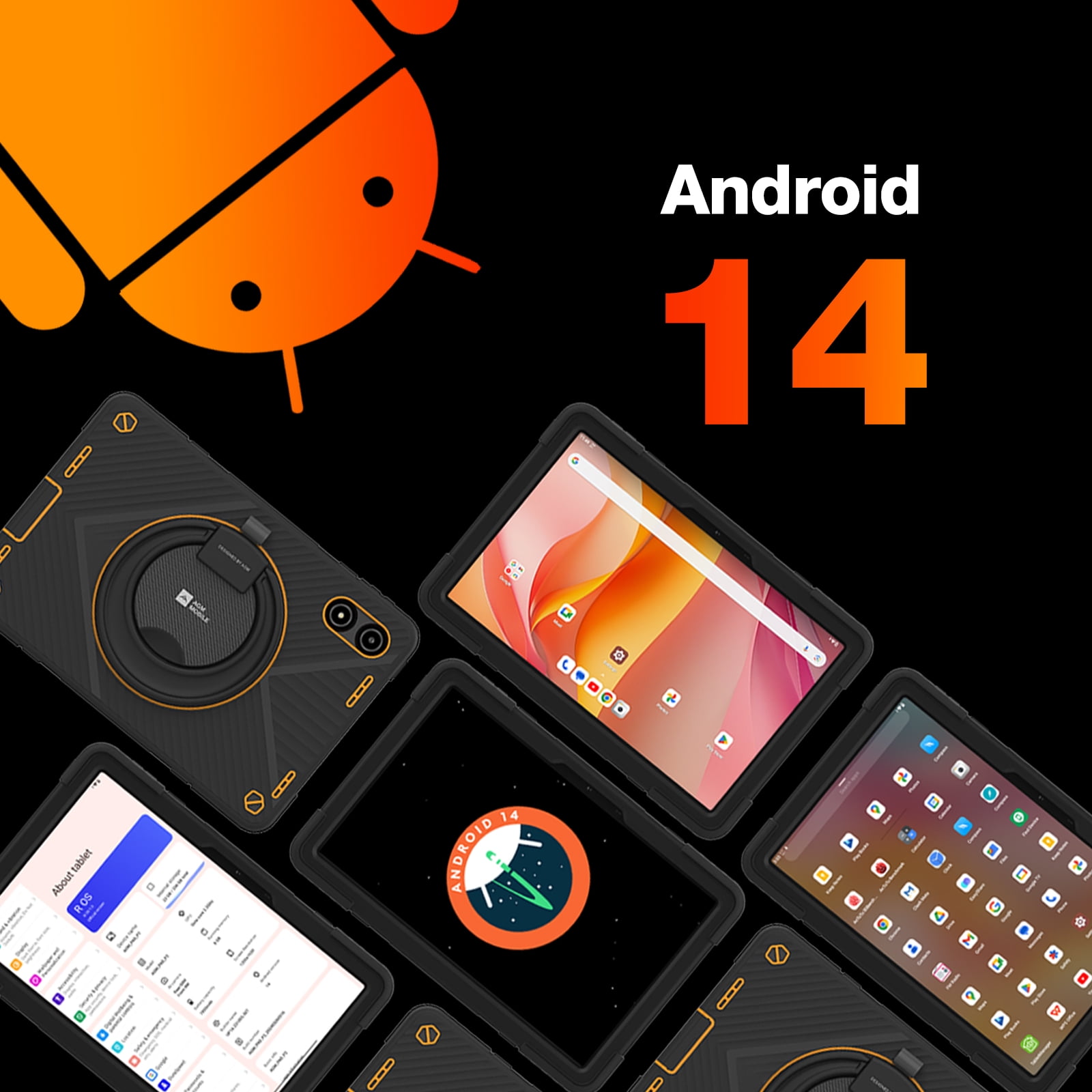 AGM PAD P2 Active 2024 Rugged Tablet Android 14 , Widevine L1 G99 Gaming Tablet with Case & Shoulder Strap, 16(8+8)GB +256GB , 11'' FHD Display , 50MP+8MP, Dual SIM 4G/5G WiFi/GPS/OTG/IP69K/Compass
