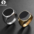 thumbnail image 2 of Anillo Jiayiqi para hombre, anillo Punk Rock Smooth 316L de acero inoxidable, anillo de sello para hombre, joyería de fiesta de Hip Hop, venta al por mayor, anillo de boda para hombre Dengxun unisex, 2 of 2