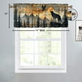 thumbnail image 4 of Wolf Kitchen Window Curtain Valance Forest Eagle Wild Animals Rustic Wooden Board Rod Pocket Window Valance for Living Room Bathroom Bedroom Kitchen 54 by 18 in, 1 Panel, 4 of 6