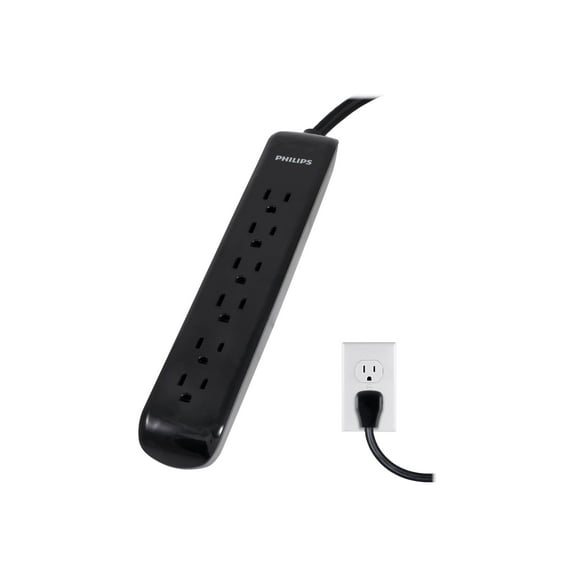 Philips SPP6110BC - Surge protector - output connectors: 6 - 10 ft cord - United States - black