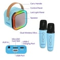 thumbnail image 5 of Kiddos LED Mini Karaoke Machine, Bluetooth Speaker with 2 Wireless Microphones, Blue, 5 of 8