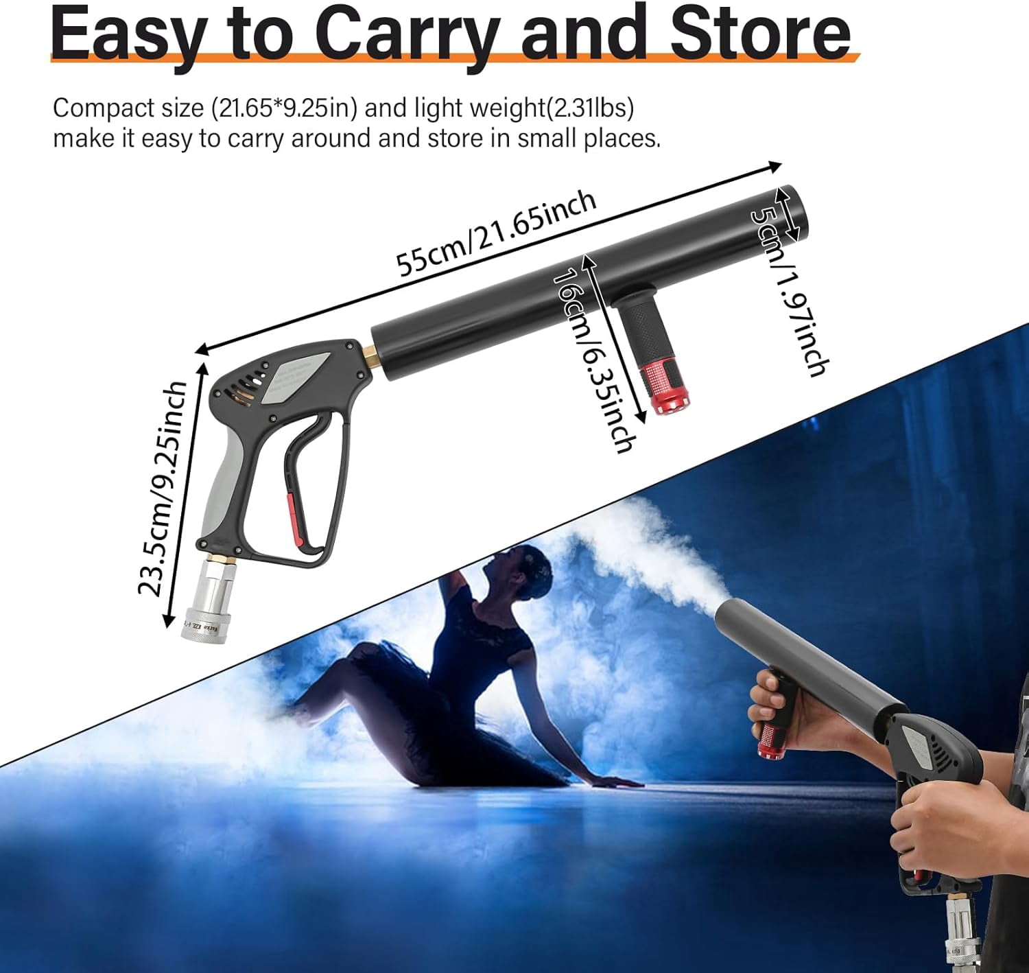 CO2 Jet Machine CO2 Fog Machine Handheld Mini CO2 Spraying Machine for Stage Effects Concert Party Bar Club