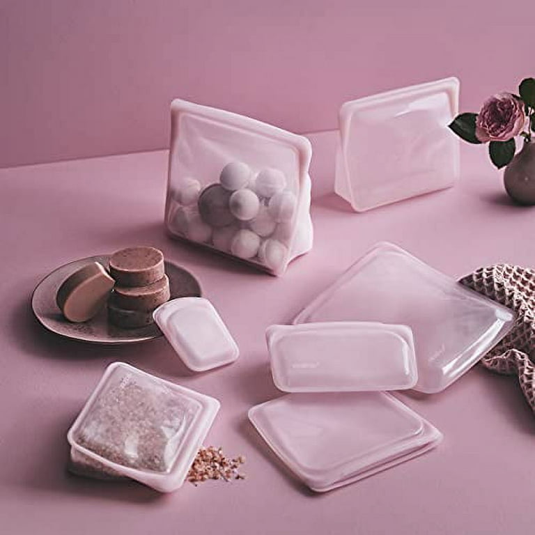 Stasher Platinum Silicone Food Grade Reusable Storage Bag, Pink