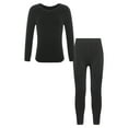 thumbnail image 2 of Oyolan Thermal Underwear for Girls Thermal Long Johns Set Dance Training Costume Type B Black 7-10, 2 of 7
