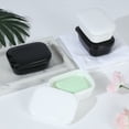 thumbnail image 2 of Quatish Soap Holder 4 Pack, Travel Soap Container with Lid, Portable Bar Soap Case, Period Kit Leakproof Soap Box with Perforations, Soap Dishes for Traveling, Camping, Gym (Black& White), 2 of 6