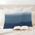 thumbnail image 3 of Navy Blue Ombre Outdoor Waterproof Pillow Covers, Modern Abstract Art Texture Decorative Square Throw Pillowcase Sofa Cushion Sham for Patio/Couch/Chair, 24"x24" 2 Pack, 3 of 8