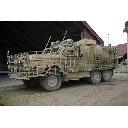 A Mastiff 6x6 armored patrol vehicle of the British Army Canvas Art - Andrew ChittockStocktrek Images (34 x 23)