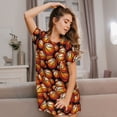 thumbnail image 3 of Fotbe Vintage Basketball Bata de Dormir para Mujer con Estampado, Camisón de Algodón de Manga Corta, Ropa de Dormir Casual, 3 of 6