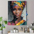 thumbnail image 4 of Qisvanset African Woman Portrait Oil Painting Canvas Wall Art 15.75x11.81 INCHES, 4 of 8
