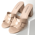 thumbnail image 5 of J. Adams Nori Mules for Women - Dressy Slip On Comfortable and Stylish Interlocking Straps Block Chunky Heeled Sandals, 5 of 7