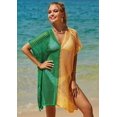 thumbnail image 4 of Kukuzhu Women Beach Cover Up Fringed Knit Crochet Hollow Out Tassel Bikini Blouse Contrast Bright Color Swimsuit Top, 4 of 7