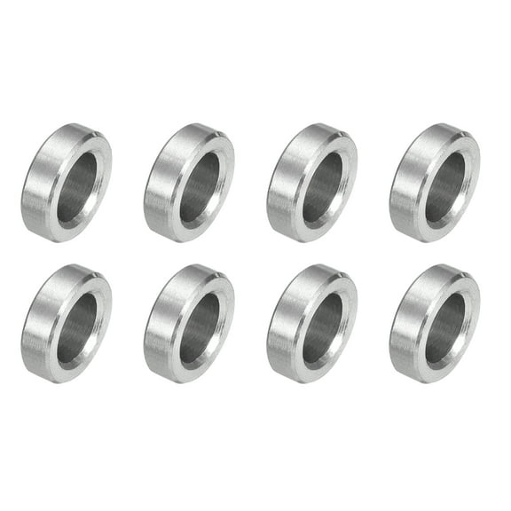 8Pcs 304 Stainless Steel Spacer 1/4" OD x 1/4" ID x 2/16" Length(10x6x3mm) Screw Standoff Bushing Plain Finish Unthreaded Round Metal Spacer for M6 Screws Bolts and Rods, Silver