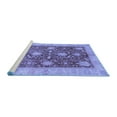 thumbnail image 2 of Ahgly Company Machine Washable Indoor Square Abstract Blue Modern Area Rugs, 3' Square, 2 of 4