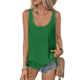 thumbnail image 2 of Women'S Flowy Layered Tank Top Scoop Neck Sleeveless Blouses Shirts Casual Vacation Tops Green XXL, 2 of 7
