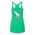 thumbnail image 2 of Wild Bobby, Unstoppable T Rex Funny, Pop Culture, Women Tri-Blend Racerback Tank Top, Envy, Small, 2 of 4