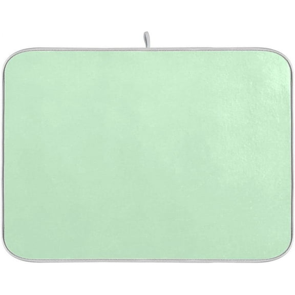Mint Green Dish Drying Mat for Kitchen Counter Green Drying Mats Ultra Absorbent Reversible Microfiber Kitchen Countertop Protector Dishes Pad Medium 16x18 inch