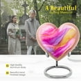 thumbnail image 3 of MUKTIVE Pink Abstract Urn for Adult Female & Male Ashes, Burial Urns for Women Ashes, Heart Cremation Urn for Men, Large Handcrafted Funeral Memorial Urns, 8 Inch, 3 of 7