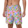 thumbnail image 2 of Uemuo Colorful Cow Skin Pattern Mens Swim Trunks Quick Dry Board Shorts with Mesh Lining, Stretch Beach Shorts Quick Dry No-Chafing Board Shorts-X-Large, 2 of 9