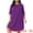 Purple, variant on Women's Plus Size 3/4 Sleeve Lace Crew Neck Comfy Nightgown 3X Purple