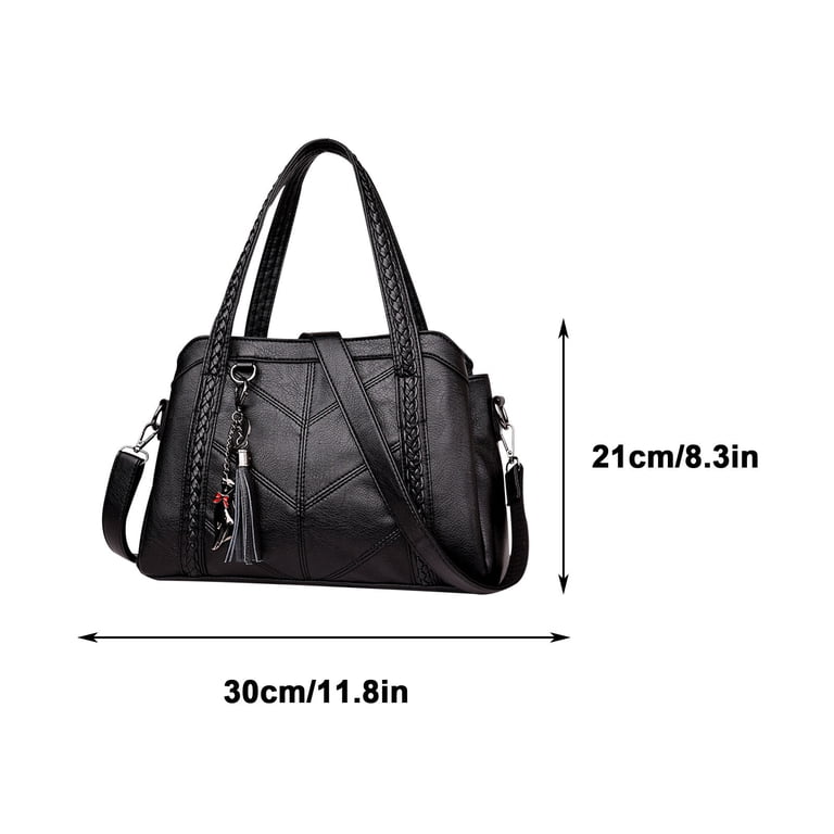 WNFJR Large Capacity Soft Leather Tote Bag - 3 Compartments