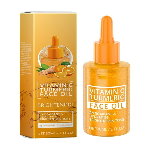 HHBEAUTY Brightening & Hydrating Face Oil - Vitamin C Oil & Turmeric Extract Enriched - Revitalize Dull, Tired Skin - Vitamin C Face Oil for Women and Men,Can Clean Skin And Even Skin Tone